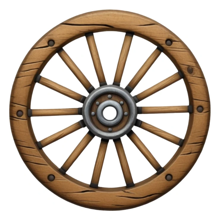 wooden cart wheel sticker