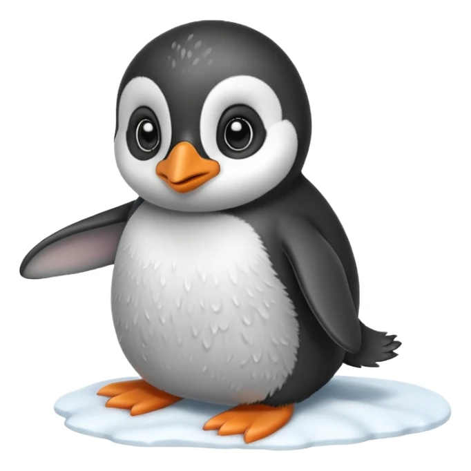 baby penguin sliding sticker