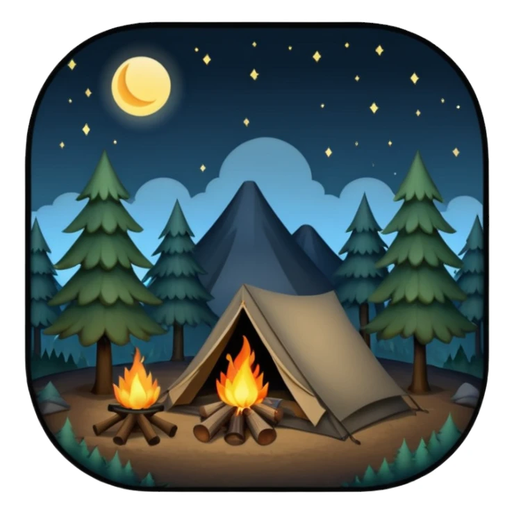 night camping sticker