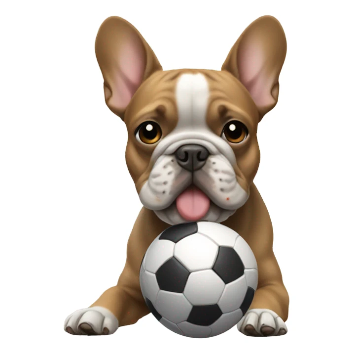 Frenchie playing soccer sticker