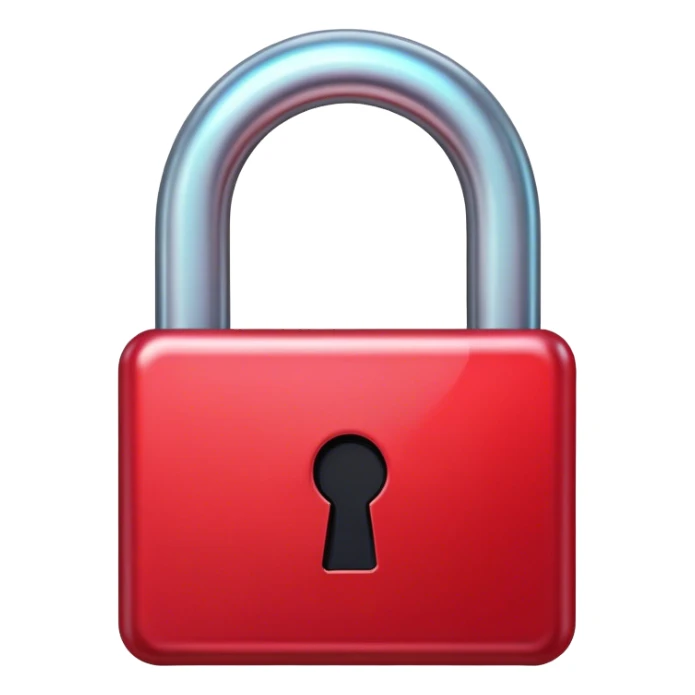 Holographic red lock sticker