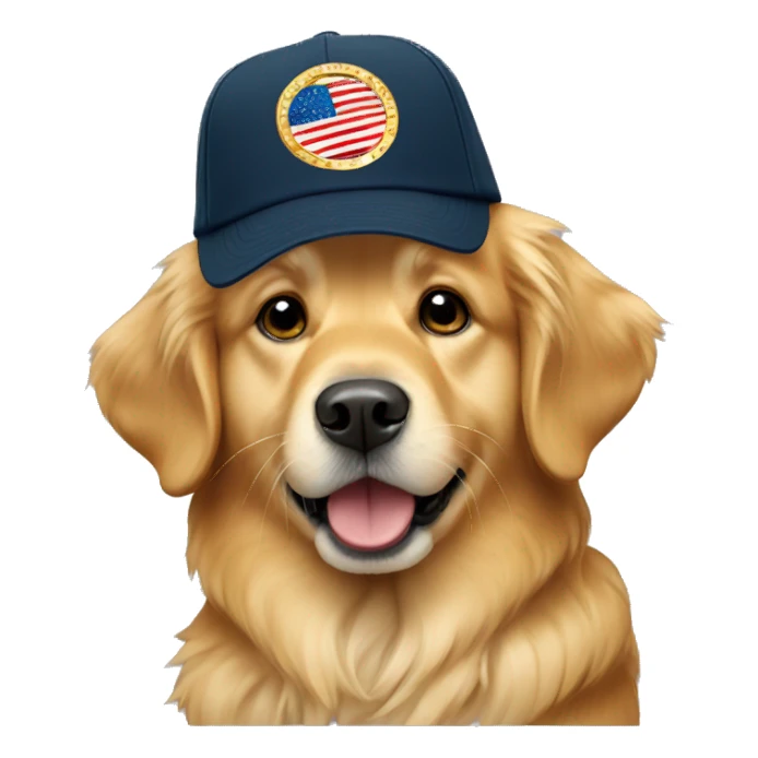Golden retriever trump hat sticker