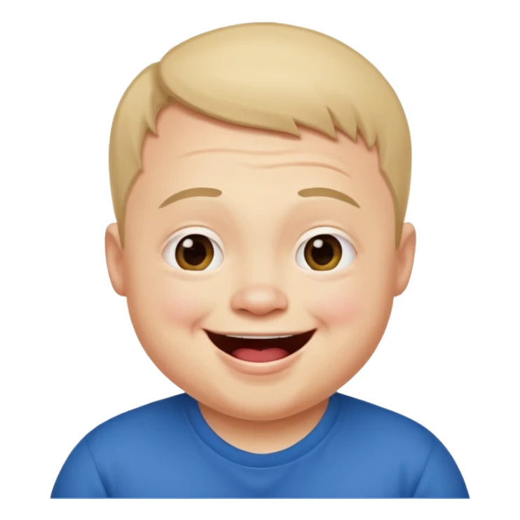 A man with Downs syndrom and CP making a funny face sticker