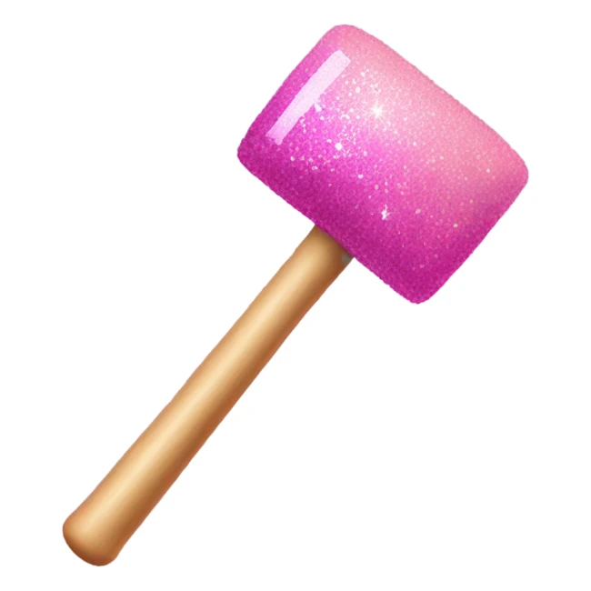 Pink ombre mallet with glitter  sticker