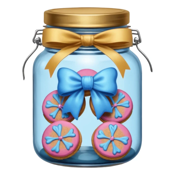 Blue Ginger biscuits in a jar with a bow sticker