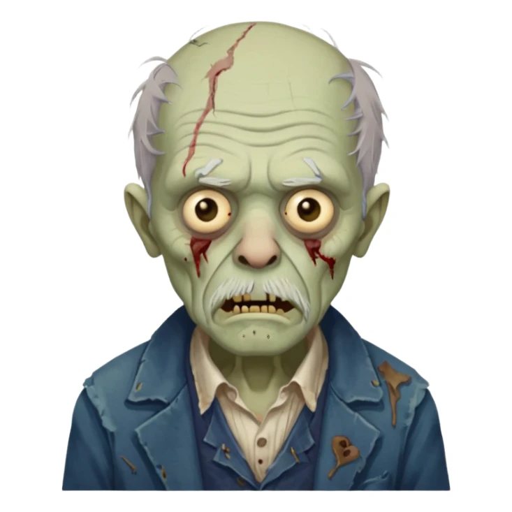 parisian zombie old man sticker