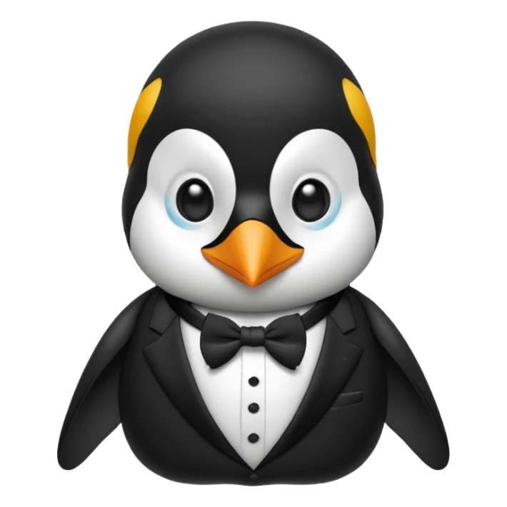 Penguin wearing I sticker