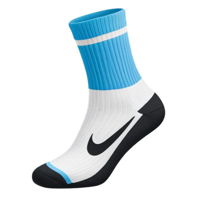white sock, with black nike logo socks sticker