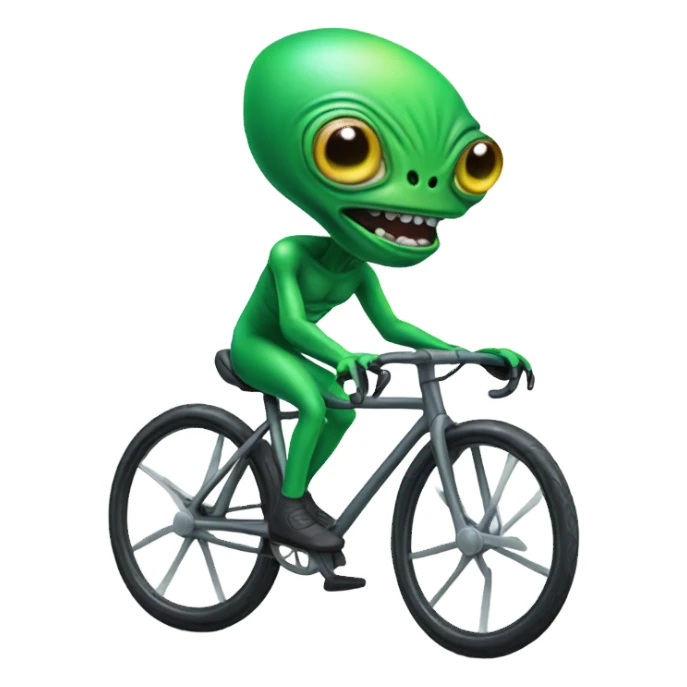 Alien on a bike sticker