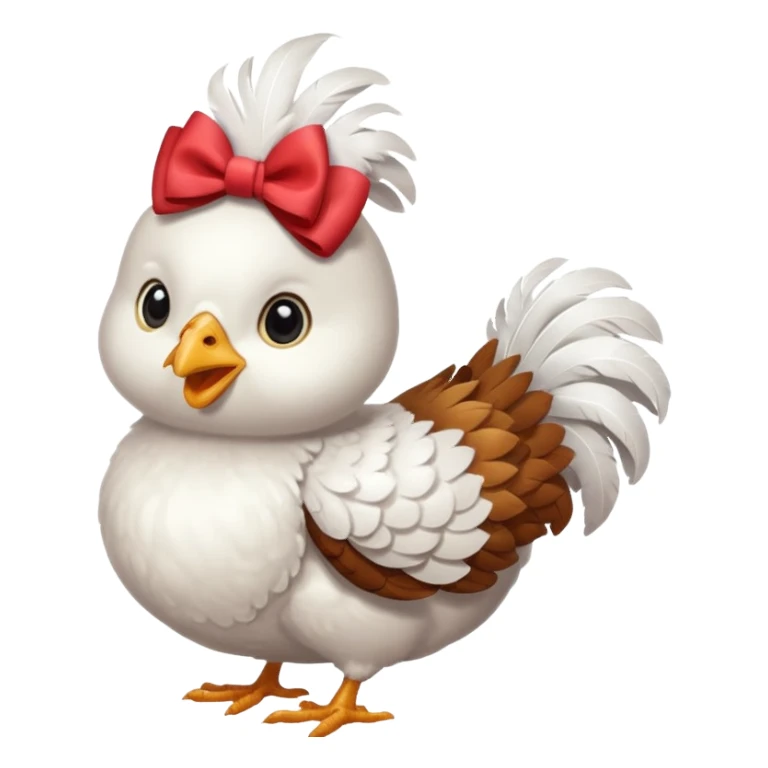 Chicken in a bow  sticker