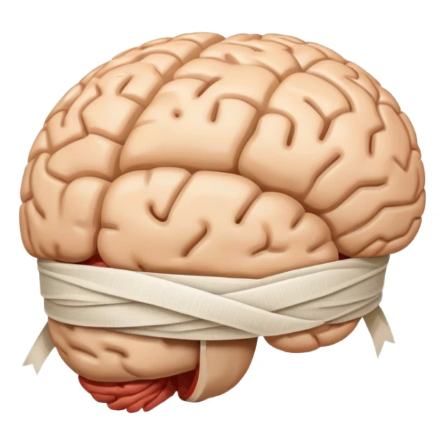 brain wrapped with a bandage sticker