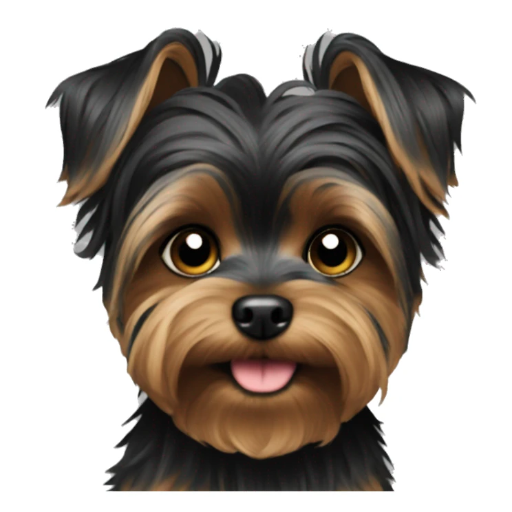 Small full black yorki  sticker