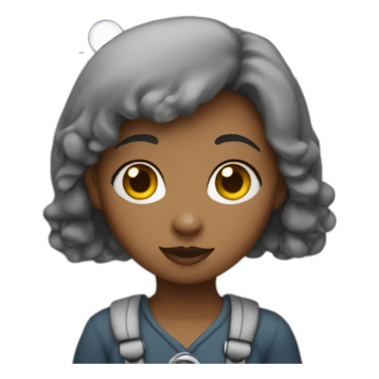 Catty girl under moon sticker