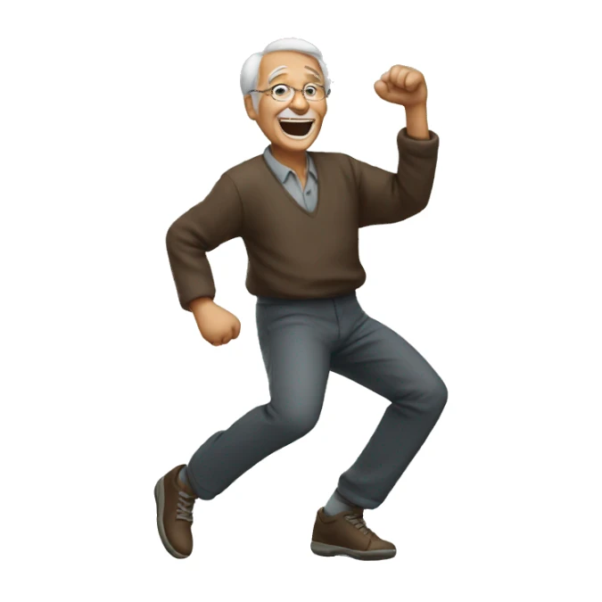 old man dancing sticker