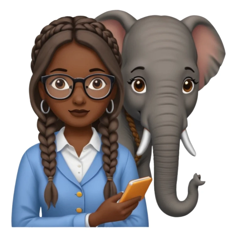 a woman elephant teaching sticker