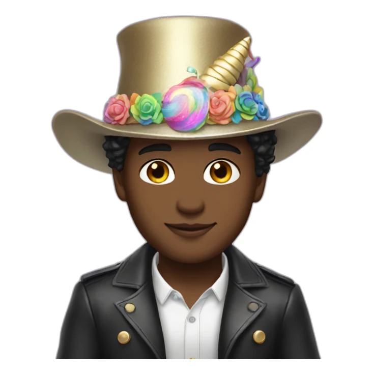 Posh-boy-with-rainbow-unicorn-hat sticker