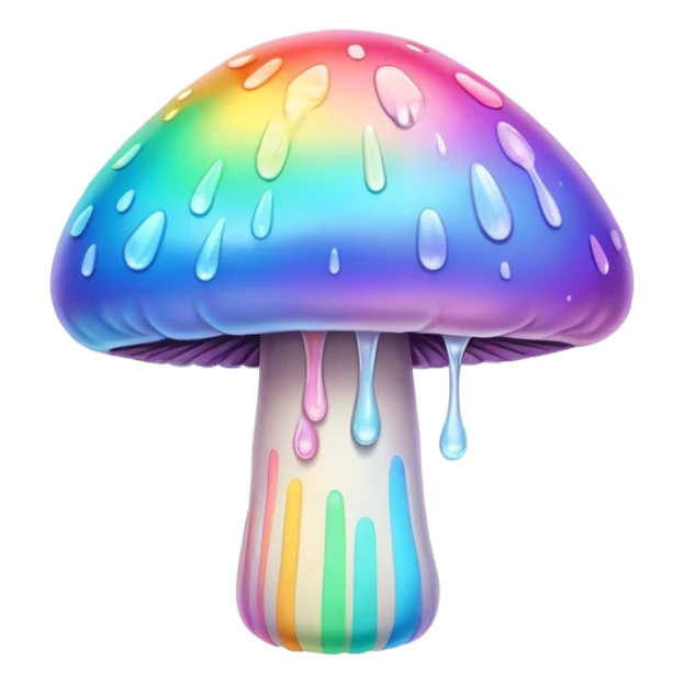  melting pastel rainbow mushroom  sticker