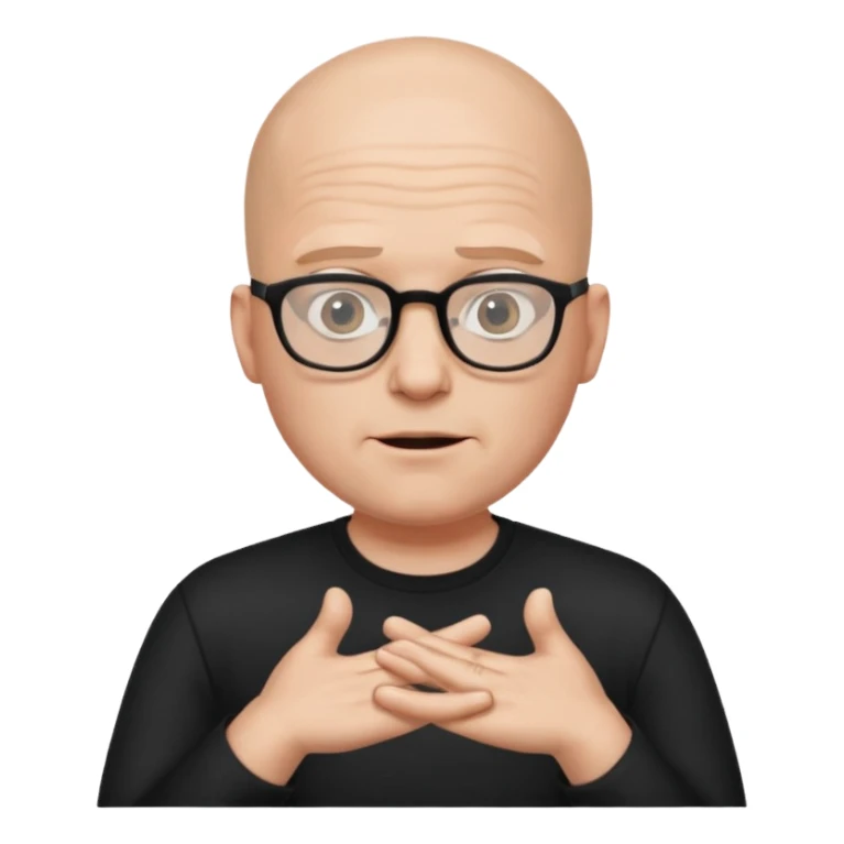 bald man with glasses shrugging sticker
