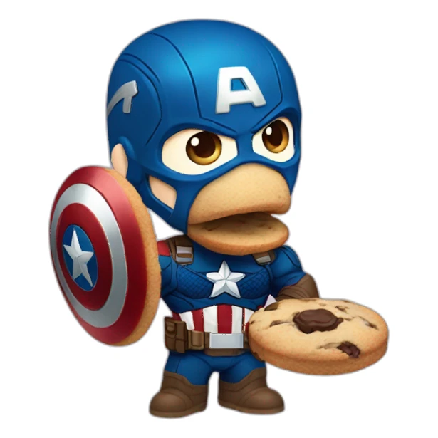 Captain America eating a cookie sticker