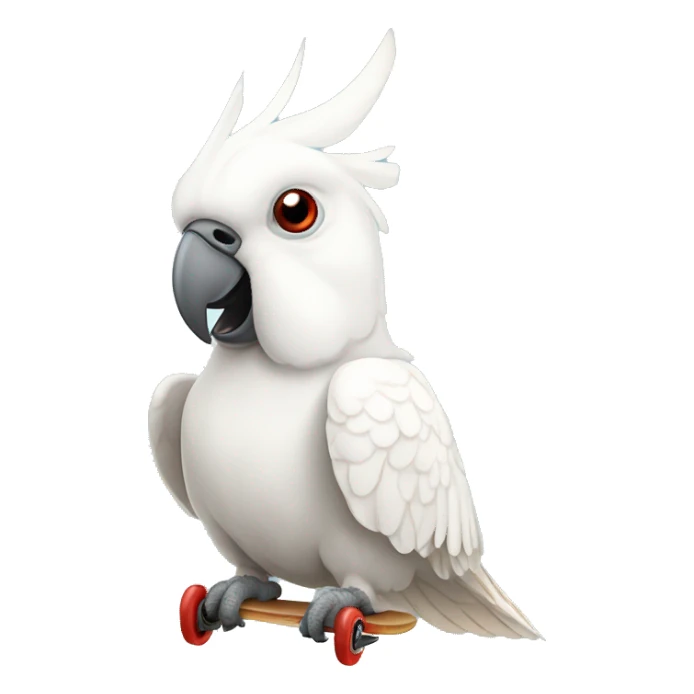 white cockatoo red skate sticker