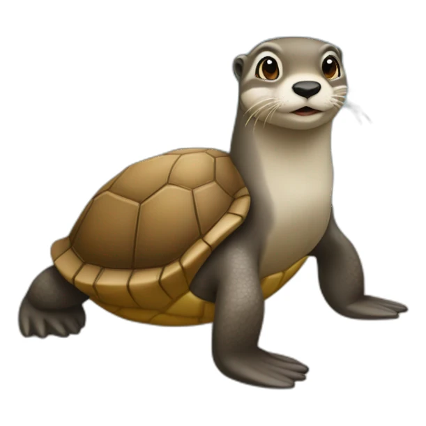 Une Loutre sur une tortue sticker