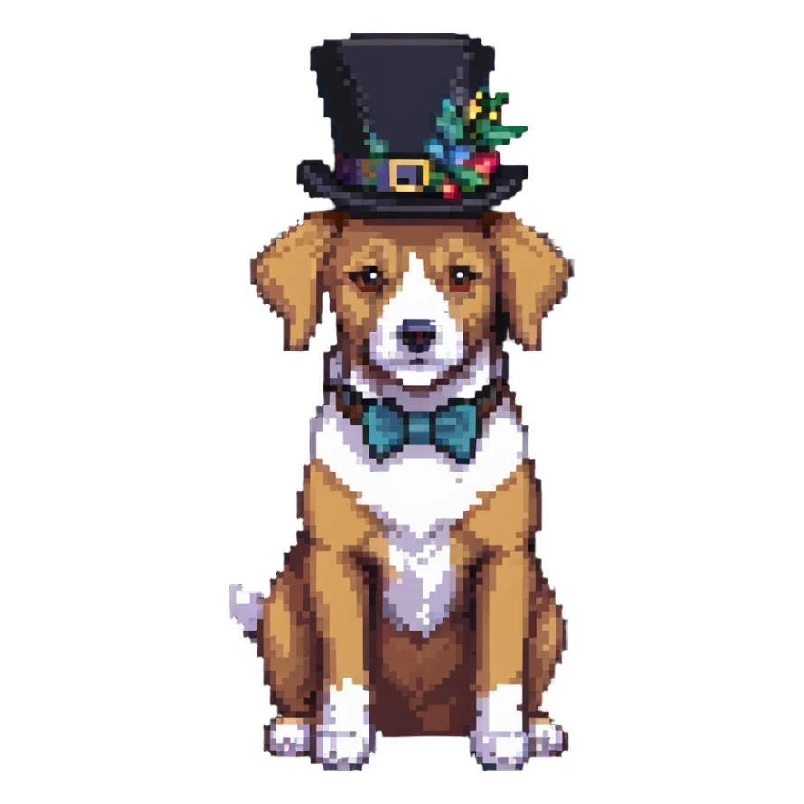 dog with a tophat sticker
