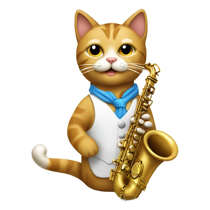 Cat playing saxophone sticker