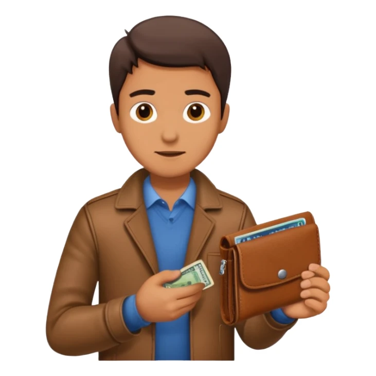 man taking out his wallet sticker