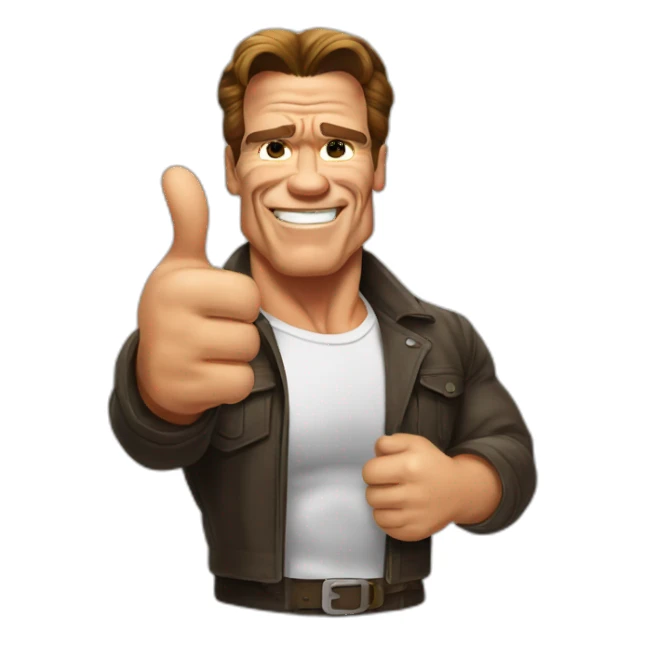 Arnold Schwarzenegger thumb up sticker