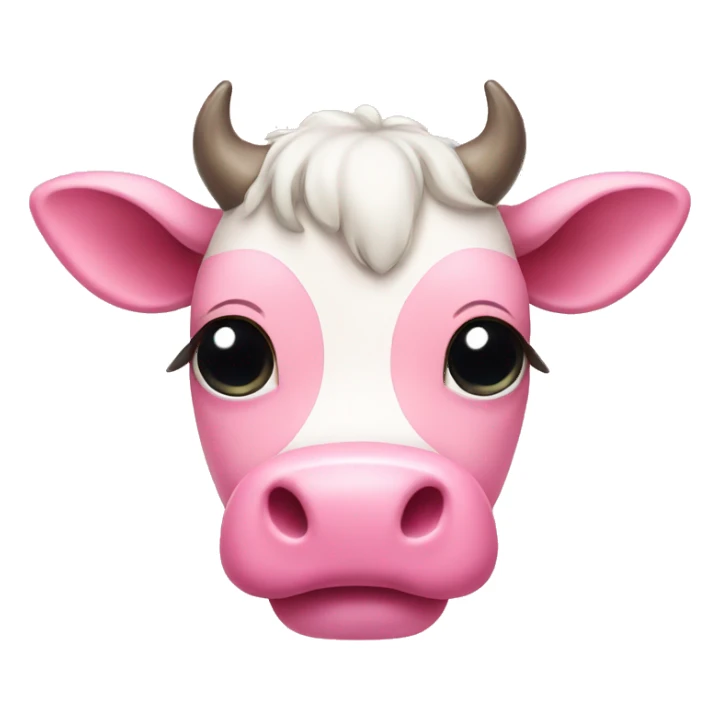 Pink kawaii cow  sticker