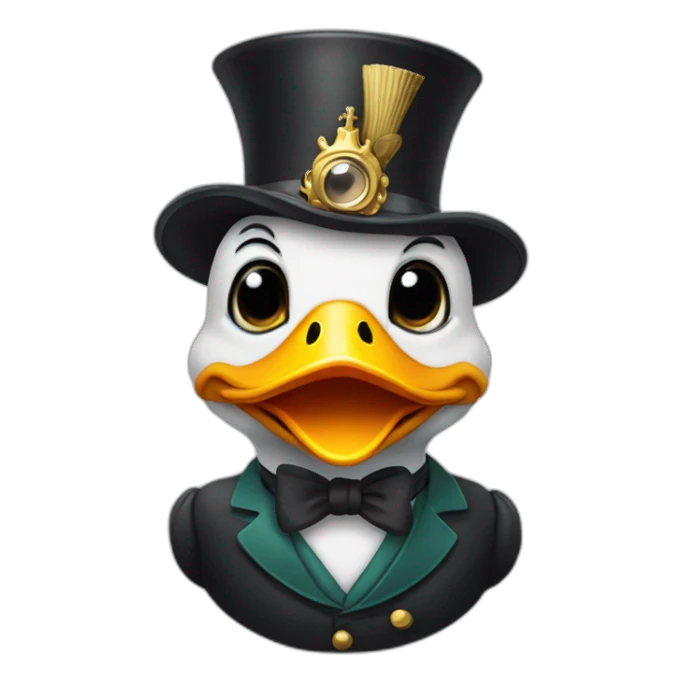 duck with monocle and crown sticker