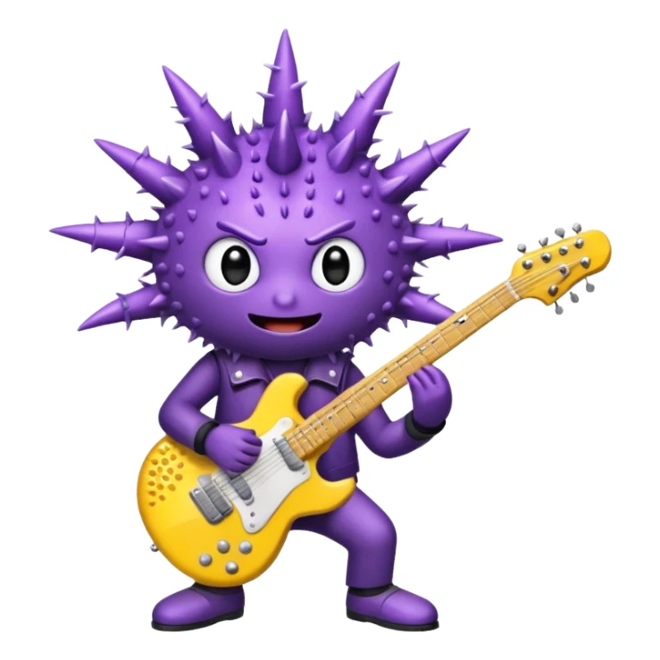 playing electric guitar sea urchin sticker
