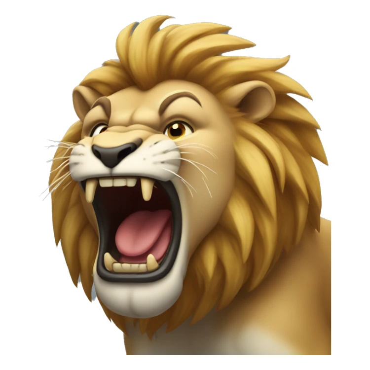 Angry lion roars wriggling his head sticker