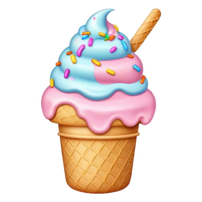 Melted pastel ice cream sticker