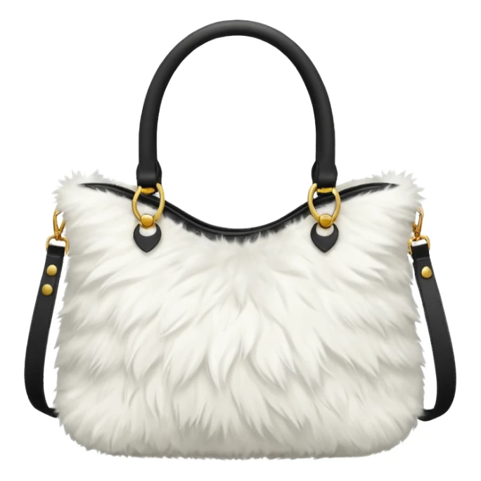 white fur bag sticker