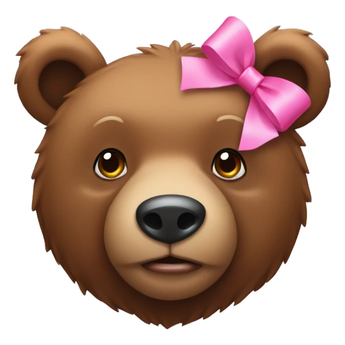 brown bear with a pink bow on the head sticker