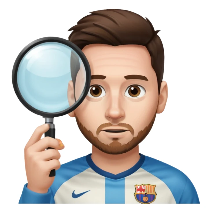 Messi mirando con una lupa sticker