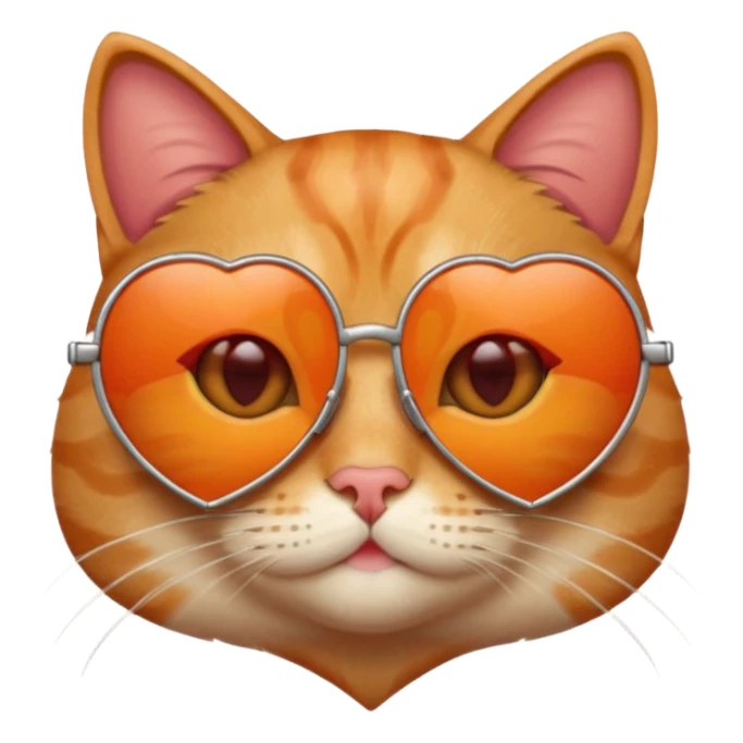 cat with heart-shaped sunglasses sticker
