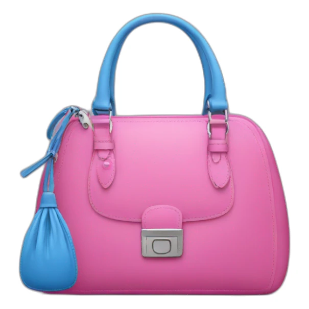 pink bills in a blue purse. sticker