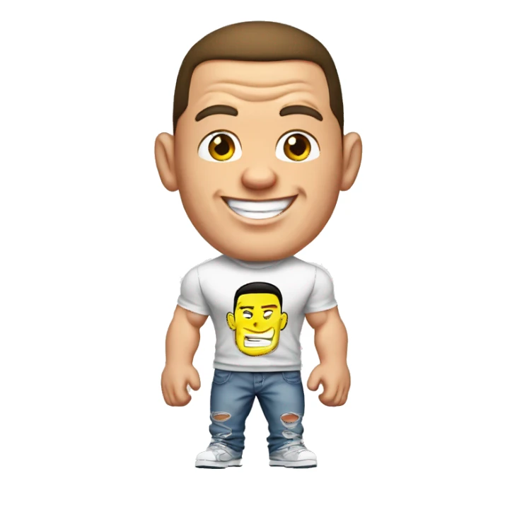 john cena cartoon wearing tee sticker