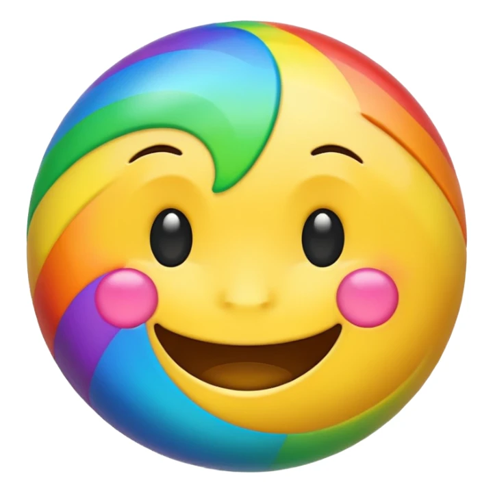 Rainbow happy emoji sticker