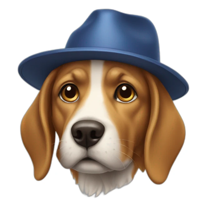 Dog with huge cap sticker