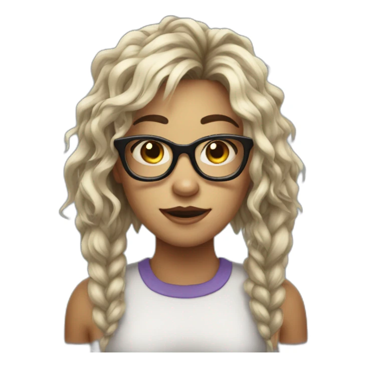 a monster girl with glasses sticker