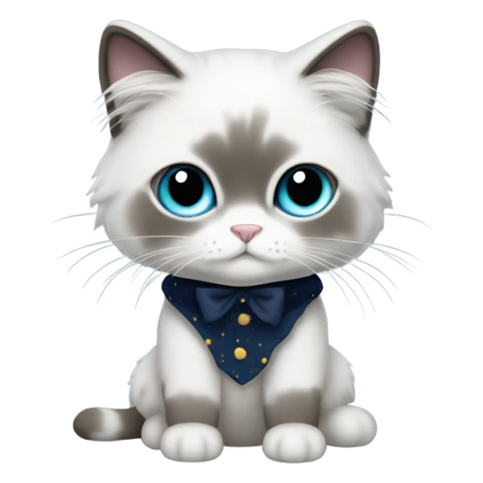 Ragdoll cat with night time outfit  sticker