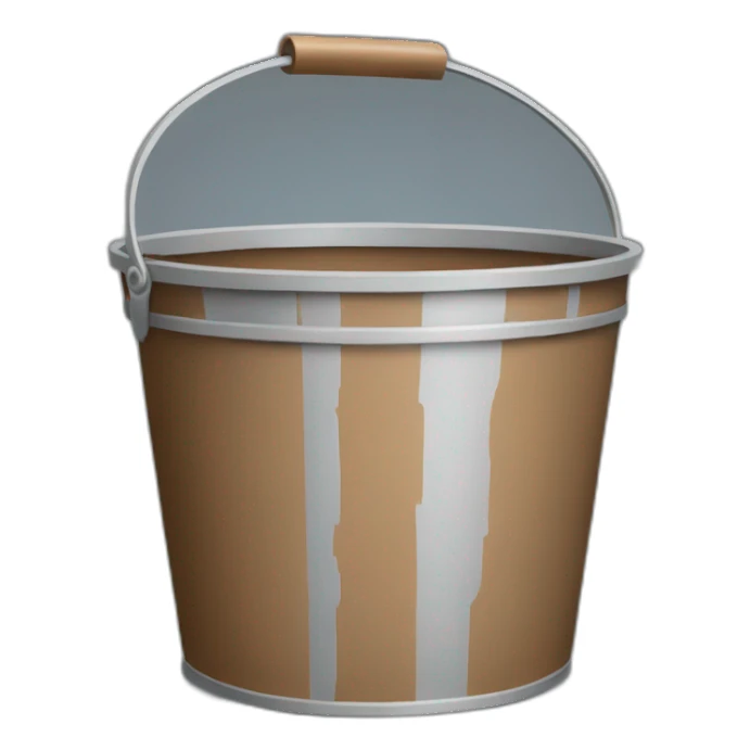 bucket with brown paint sticker