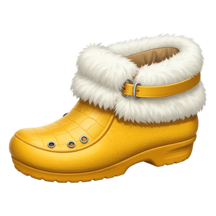 crocks with fur lining in white color sticker
