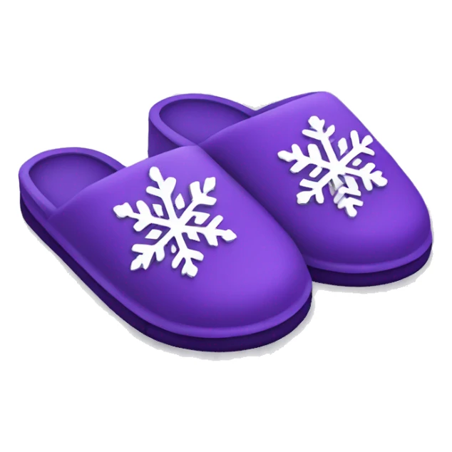 Purple slippers with snowflake sticker