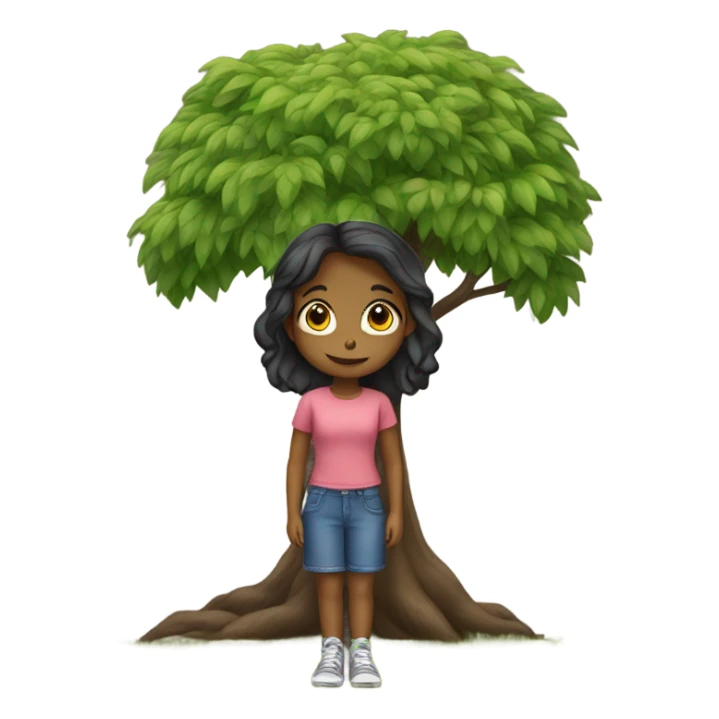 girl with tree sticker