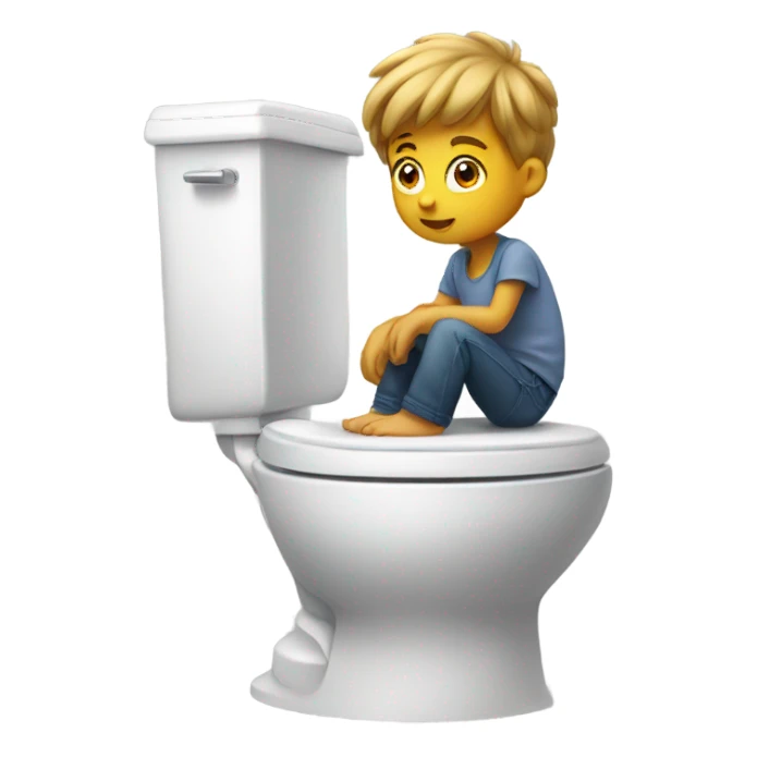 Kid on a toilet sticker