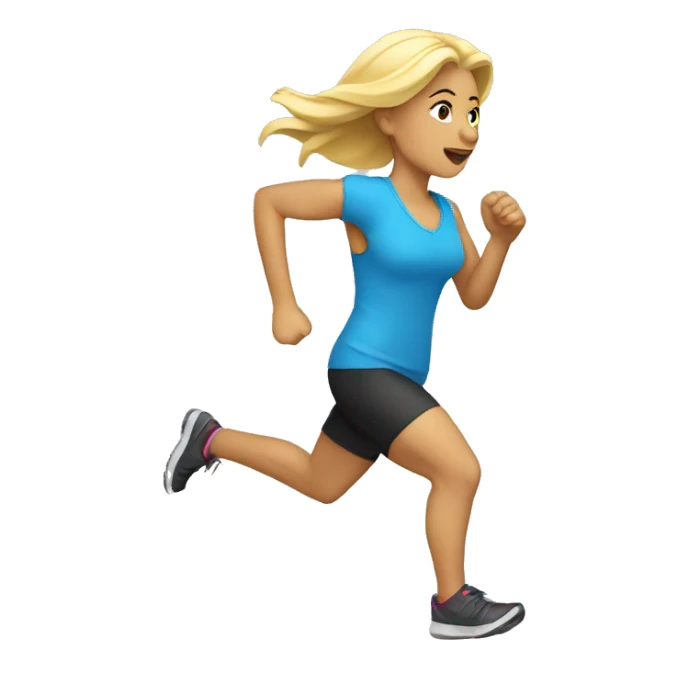 Blonde woman running sticker